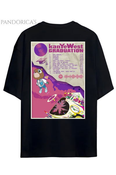 Pandorica's Kanye West Tasarımı Sırt Baskılı Unisex Pamuklu T-shirt