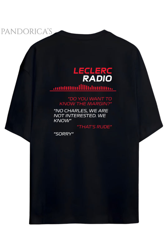 Pandorica's Charles Leclerc İkonik Diyalog Tasarimi Göğüs ve Sırt Baskılı Unisex Pamuklu T-shirt