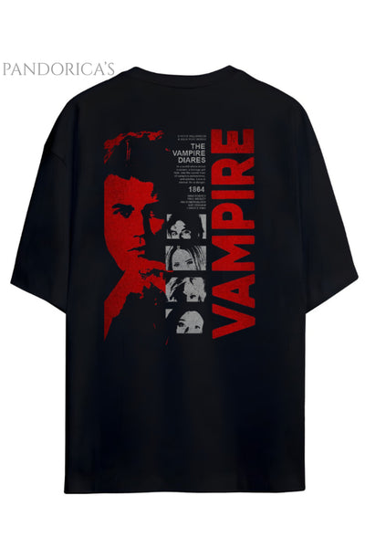 Pandorica's The Vampire Diaries Tasarımı Ön ve Sırt Unisex Pamuklu T-shirt