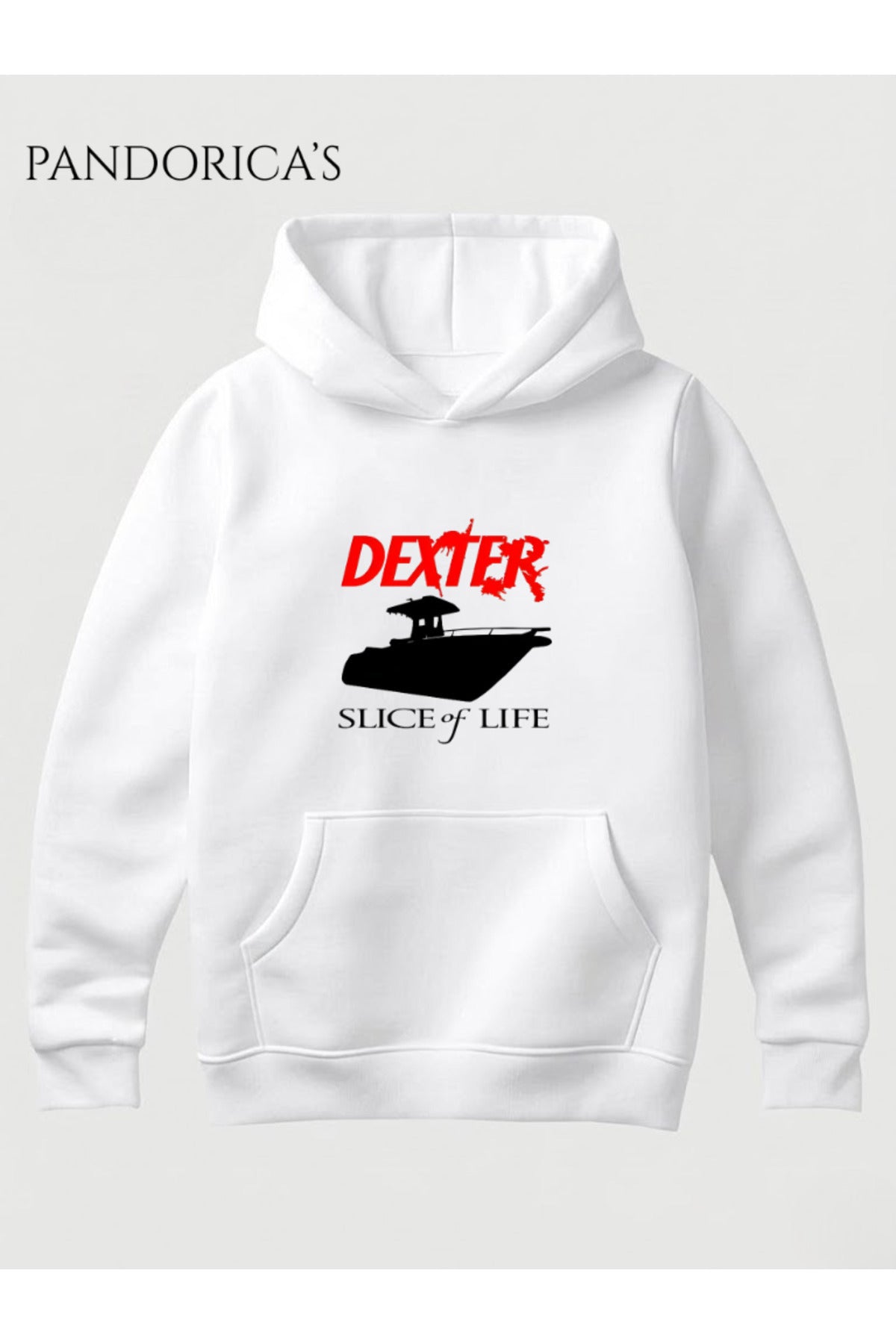 Dexter "Slice Of Life" Tasarımı Yazılı Baskılı Unisex Kapüşonlu Pamuklu Sweatshirt Hoodie