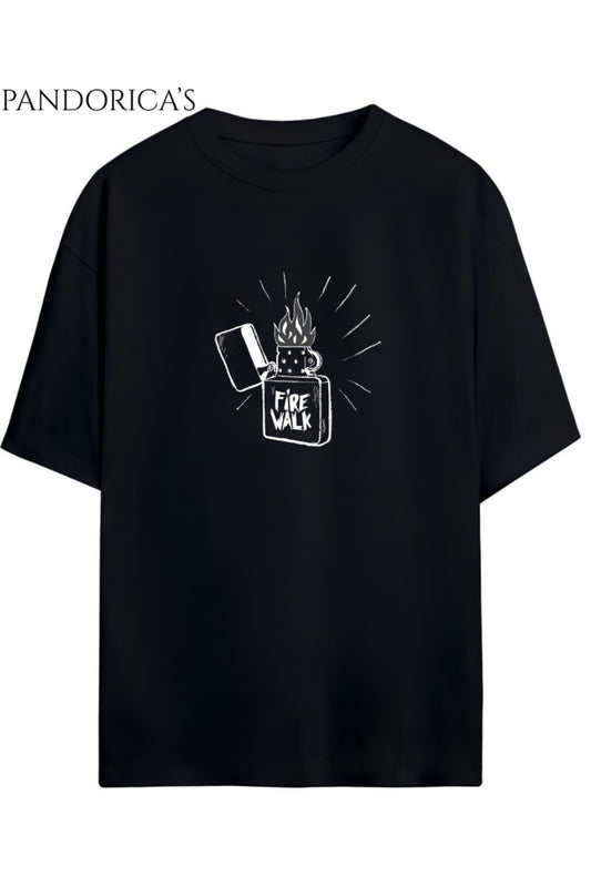 LIFE IS STRANGE Tasarımı "FIRE WALK" Baskıllı Pamuklu Relaxed Kalıp Unisex T-shirt