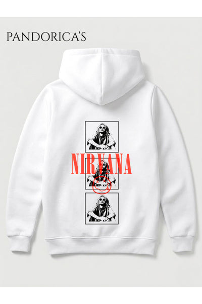 NIRVANA Tasarımı Yazılı SIRT Baskılı Unisex Kapüşonlu Pamuklu Sweatshirt Kanguru Cep Hoodie