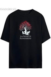 Pandorica's Game Of Thrones -The North Remembers-Tasarımı Ön ve Ense Baskılı Unisex Pamuklu T-shirt