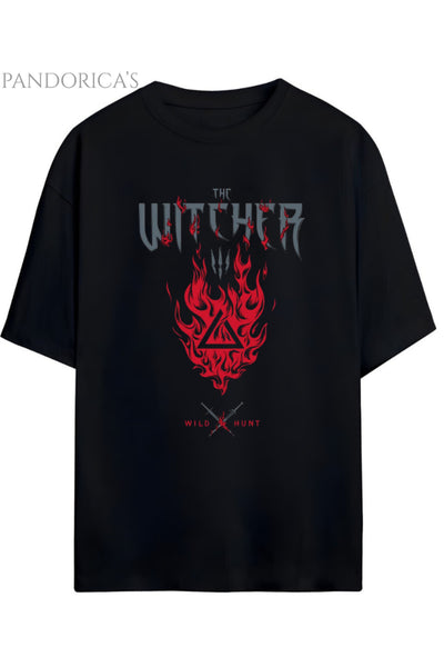 Pandorica's THE WITCHER Tasarımı Baskılı Yazılı Unisex Pamuklu T-shirt