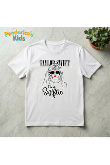 Pandorica's TAYLOR SWIFT Tasarımı " I'm a Swiftie " Yazılı Kalpli Baskılı Pamuklu Çocuk T-shirt