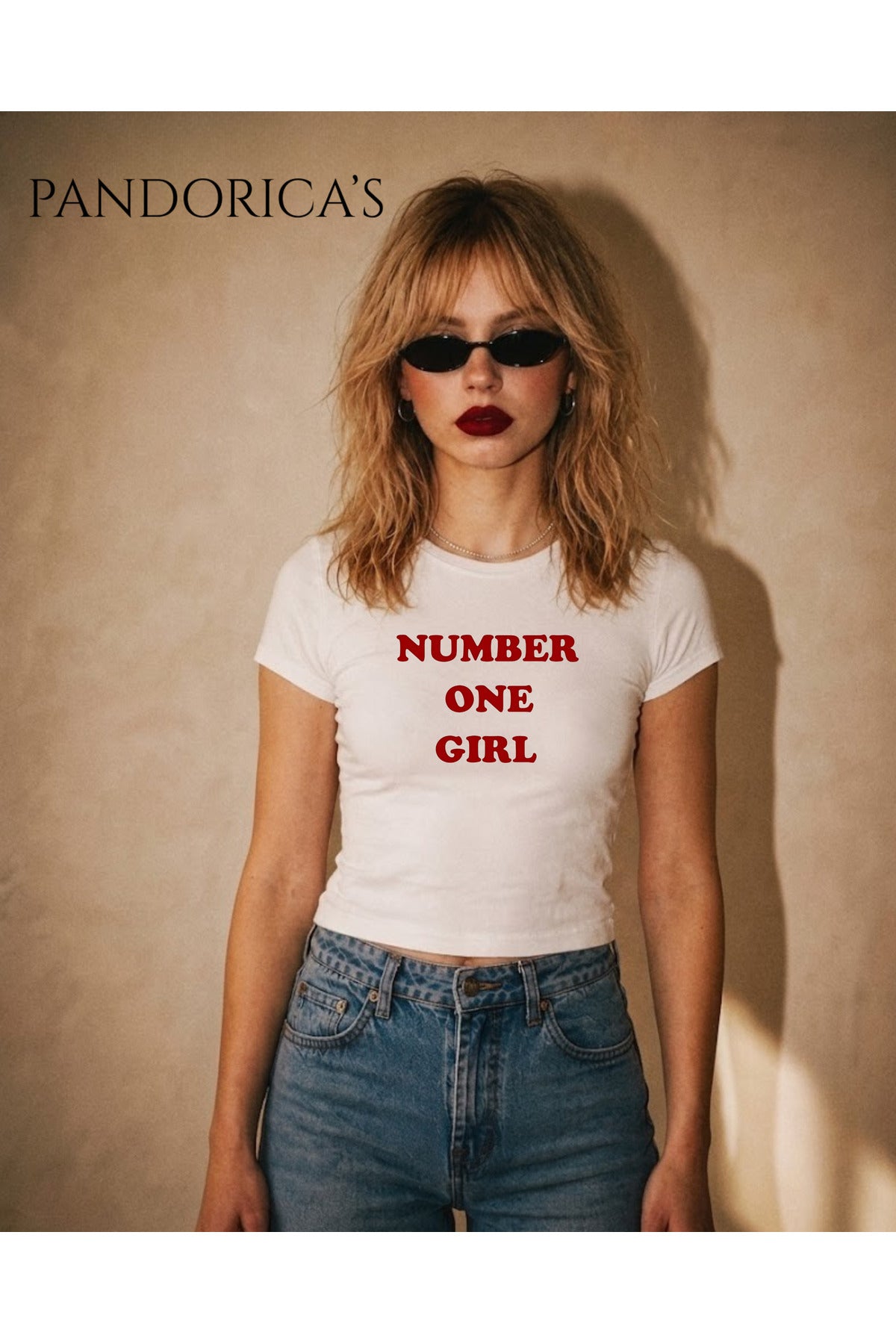 BLACKPINK Rosé "Number One Girl" Yazılı Baskılı Slim Fit Likralı Crop Tişört(Body Tee)