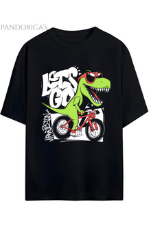 DİNO Tasarım Serisi Rider Motorcu Dino "ROARR" Yazılı Dinazor Baskılı Pamuklu Unisex Tişört