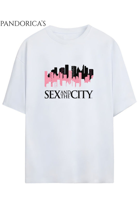 Sex And The City Tasarım Serisi Yazılı Baskılı Relaxed Kalıp Pamuklu Tişört