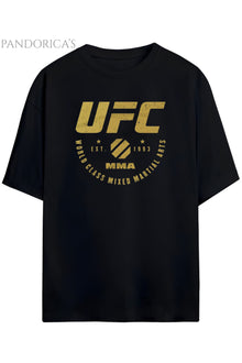 Pandorica's UFC Tasarımı MMA Yazılı Baskılı Unisex Pamuklu T-shirt