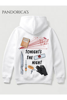 DEXTER Tasarımı "TONIGHT'S THE NIGHT" İkonik Replik Yazılı SIRT Baskılı Unisex Kapüşonlu Pamuklu Sweatshirt Hoodie