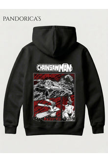 CHAINSAW MAN Anime Manga Tasarım Serisi Yazılı SIRT Baskılı Unisex Kapüşonlu Pamuklu Sweatshirt Hoodie