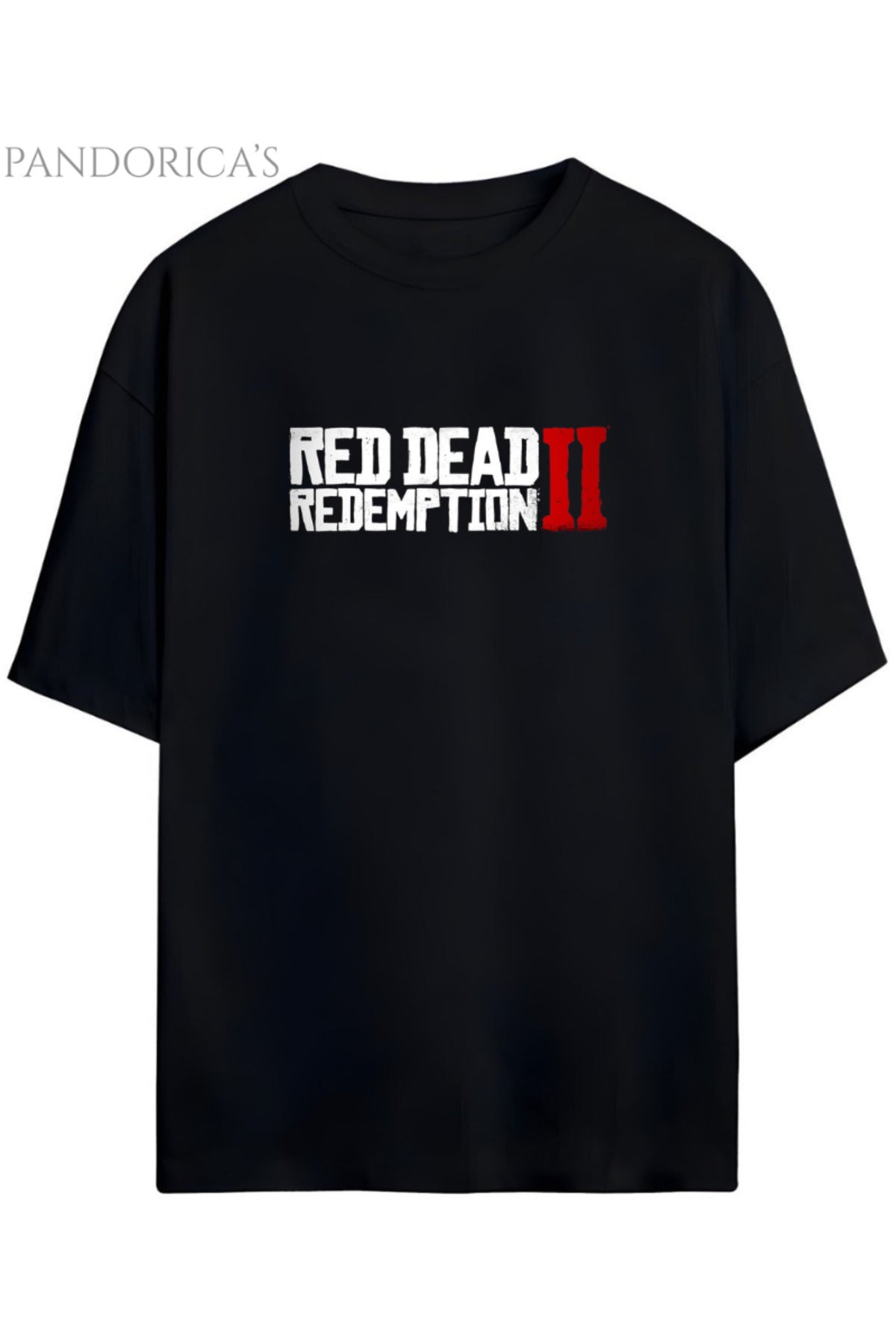 Siyah Pandorica's Red Dead Redemption Arthur Morgan Tasarımı Baskılı Yazılı Unisex Pamuklu T-Shirt - 3
