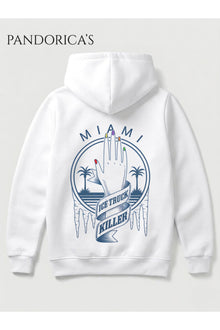 DEXTER Tasarımı "MIAMI ICE TRUCK KILLER" Yazılı SIRT Baskılı Unisex Kapüşonlu Pamuklu Sweatshirt Hoodie
