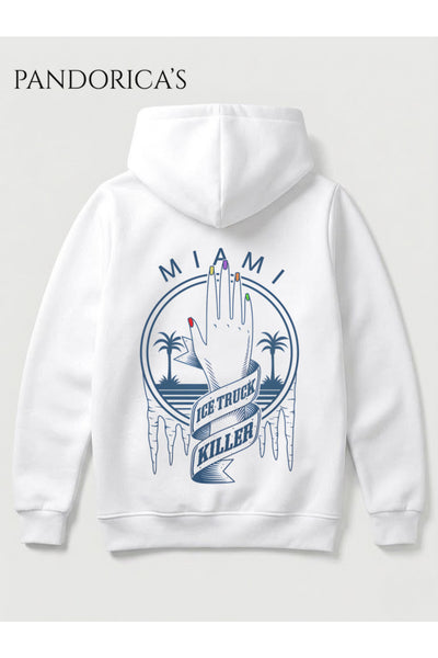 DEXTER Tasarımı "MIAMI ICE TRUCK KILLER" Yazılı SIRT Baskılı Unisex Kapüşonlu Pamuklu Sweatshirt Hoodie