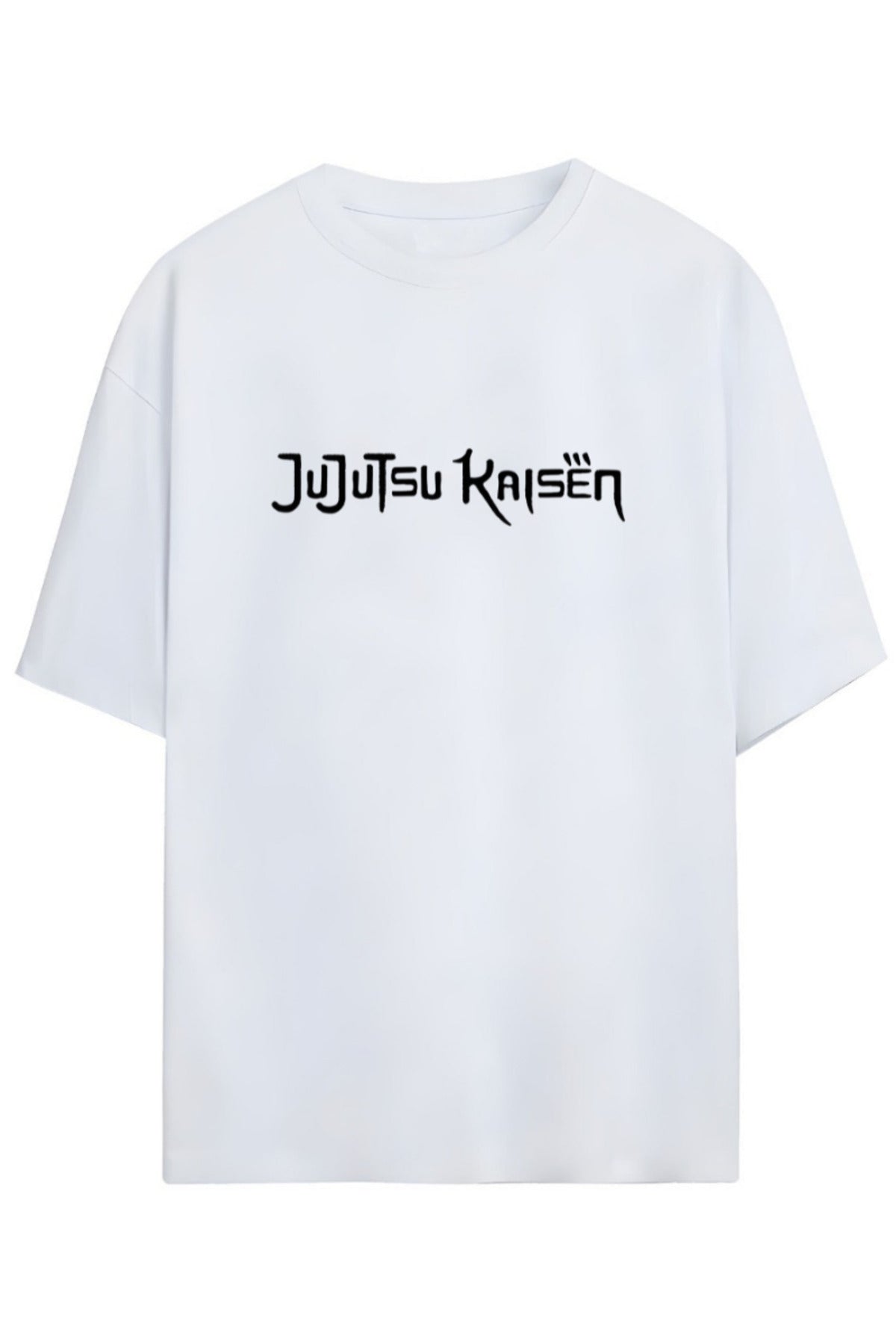 Beyaz Jujutsu Kaisen Anime Serisi Sırt Ve Ön Baskılı Yazılı Pamuklu Unisex Tişört - 21