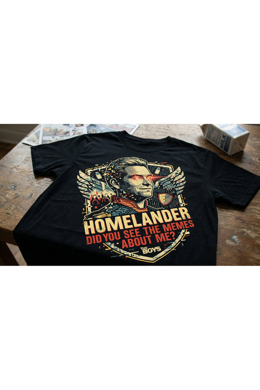 Pandorica's The Boys "DID YOU SEE THE MEMES ABOUT ME" HOMELANDER Baskılı Unisex Pamuklu Tişört