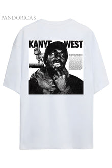 Pandorica's Kanye West Tasarımı Sırt Baskılı Unisex Pamuklu T-shirt
