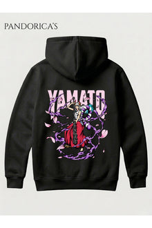 One Piece Özel Tasarım Serisi "YAMATO" Yazılı Sırt Baskılı Unisex Kapüşonlu Pamuklu Sweatshirt (Hoodie)