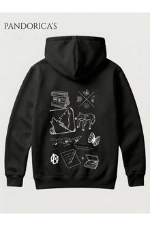 LIFE IS STRANGE İKONİK SEMBOLLER Tasarımı Yazılı SIRT VE ÖN Baskılı Unisex Kapüşonlu Pamuklu Sweatshirt Hoodie
