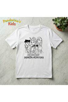 Pandorica's Kpop İblis Avcıları (Demon Hunters) Tasarımı Pamuklu Unisex Çocuk T-shirt