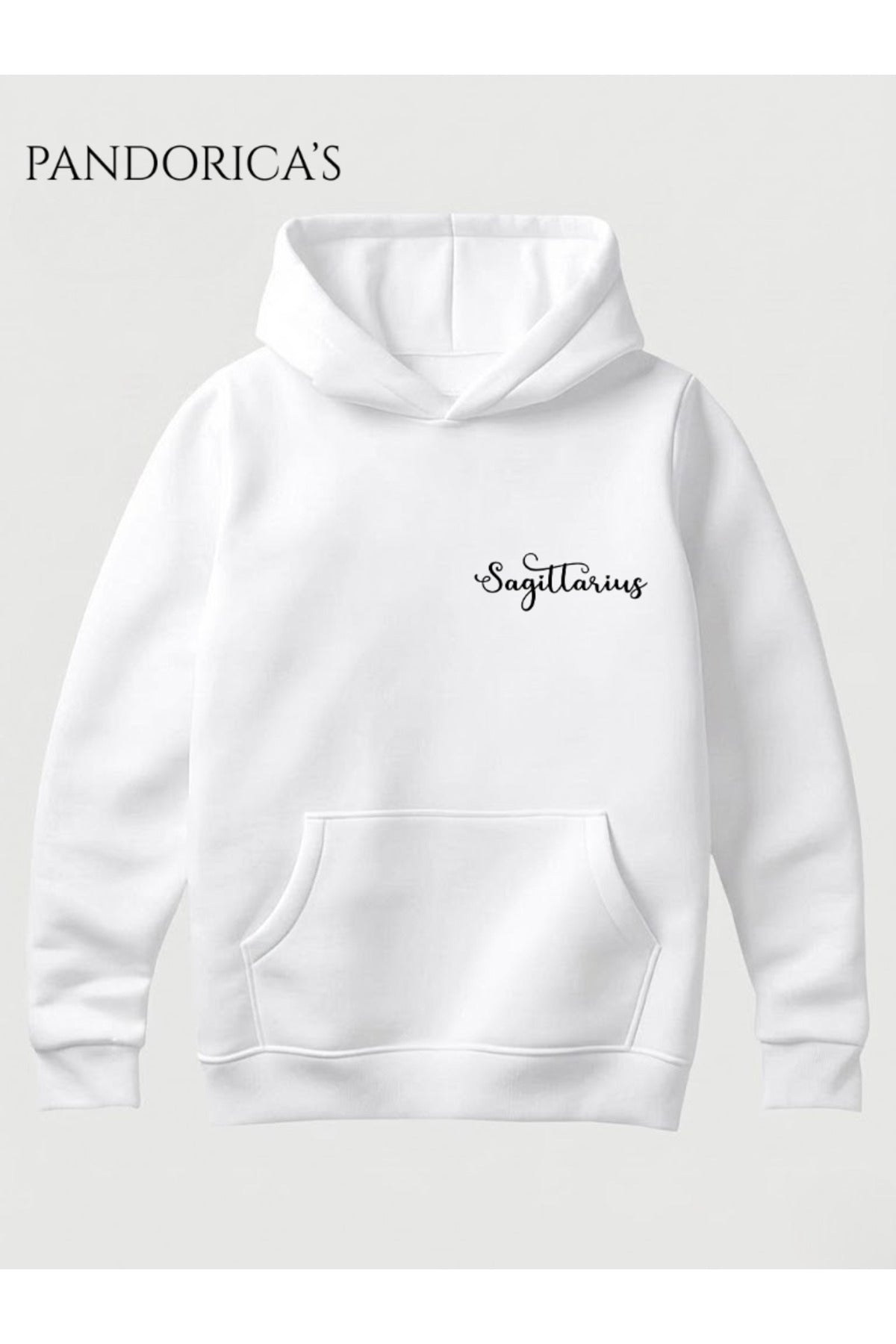 Yay Burcu Zodyak Takımyıldız Sırt Ve Göğüs Baskılı Kapüşonlu Pamuklu Sweatshirt – Sagittarius (Hoodie)