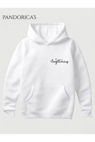 Yay Burcu Zodyak Takımyıldız Sırt Ve Göğüs Baskılı Kapüşonlu Pamuklu Sweatshirt – Sagittarius (Hoodie)