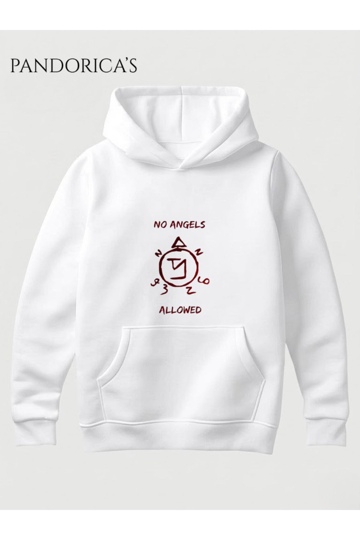 Supernatural Özel Tasarımı "No Angels Allowed" Yazılı Baskılı Unisex Kapüşonlu Pamuklu Sweatshirt Hoodie