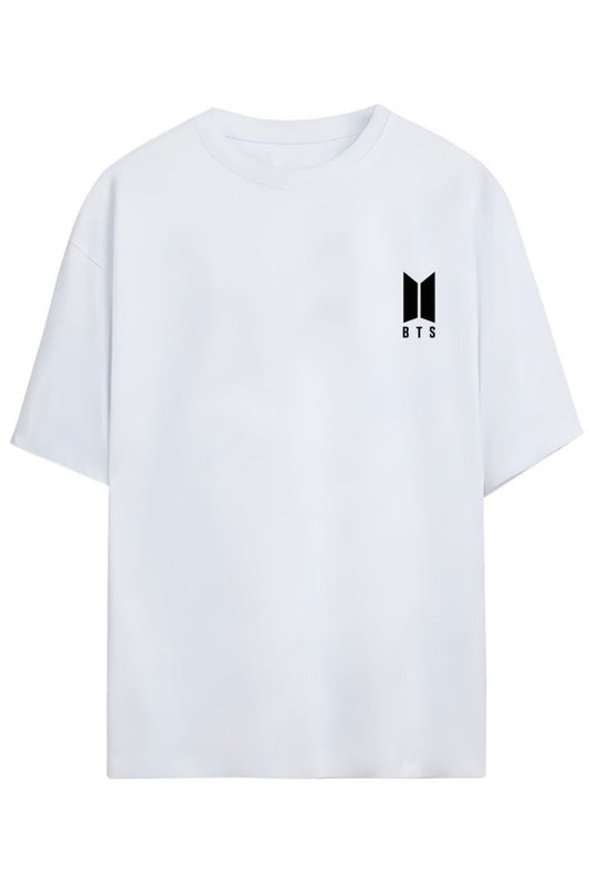 BTS K-Pop "BTS ARMY" Sırt Ve Göğüs Baskılı Yazılı Relaxed Kalıp Pamuklu Unisex T-shirt