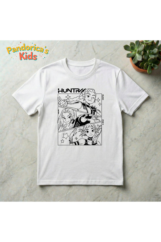 Pandorica's Kpop İblis Avcıları (Demon Hunters) Tasarımı Pamuklu Unisex Çocuk T-shirt