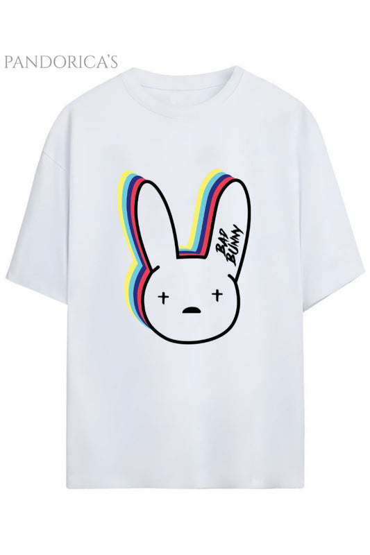 BAD BUNNY TASARIM SERİSİ YAZILI BASKILI RELAXED KALIP PAMUKLU UNISEX TİŞÖRT