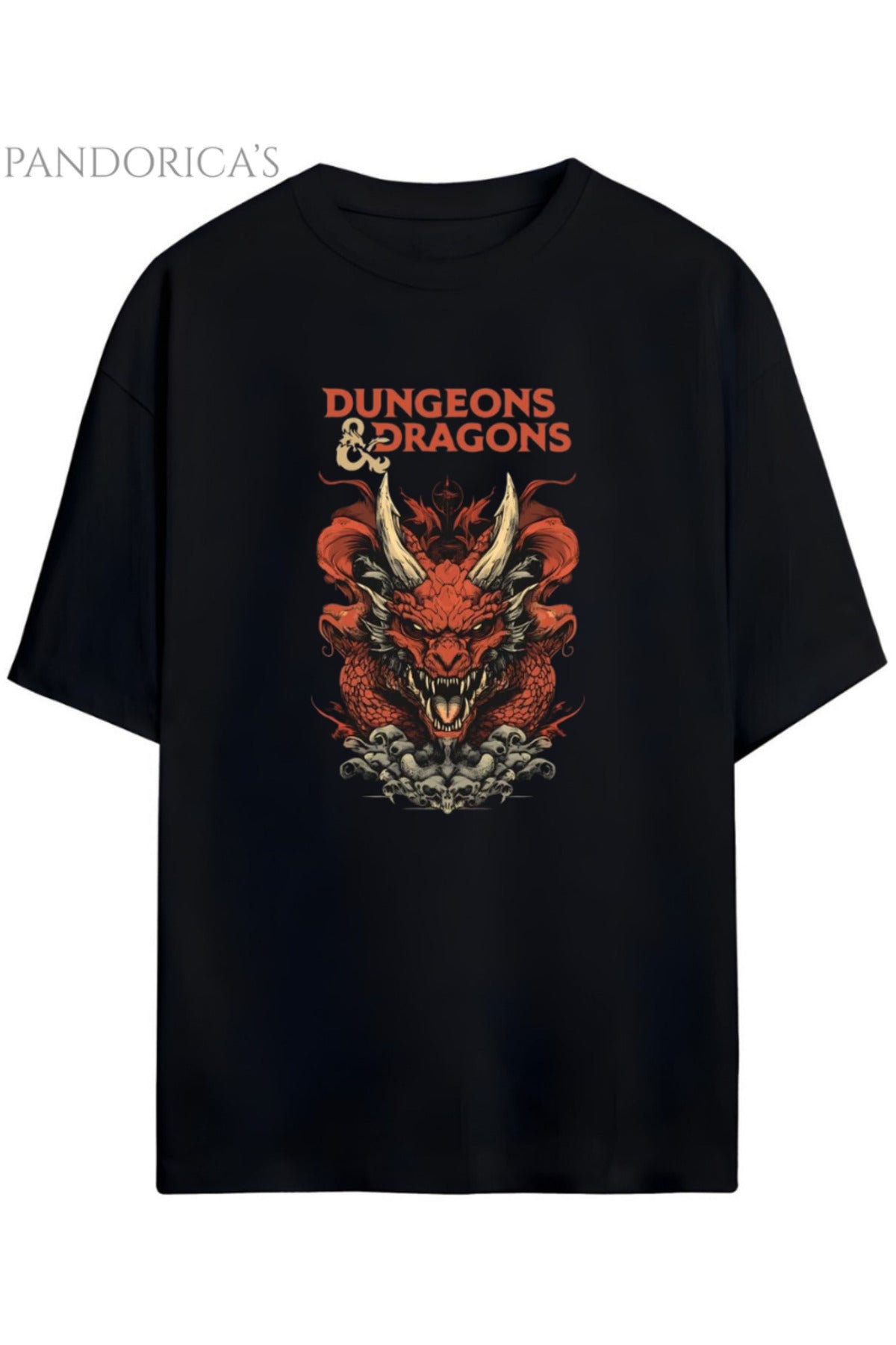 Dungeons & Dragons (D&D) Tasarım Serisi Baskılı Yazılı Unisex Pamuklu Tişört