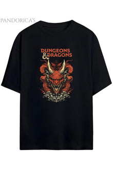 DUNGEONS & DRAGONS (D&D) Tasarım Serisi Baskılı Yazılı Unisex Pamuklu Tişört