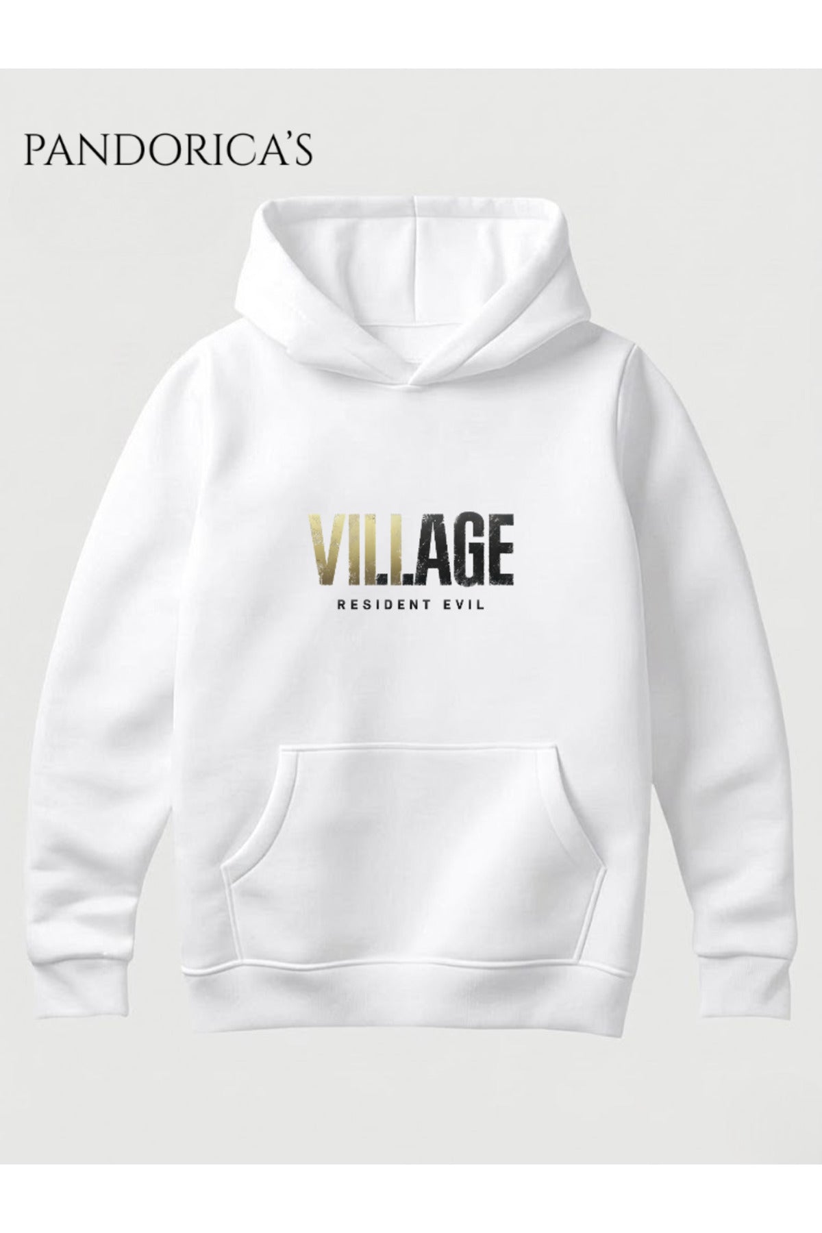 Resident Evil Village Tasarımı Yazılı İkonik Saving Typewriter Sırt Ve Ön Baskılı Unisex Kapüşonlu Pamuklu Gamer Sweatshirt Hoodie