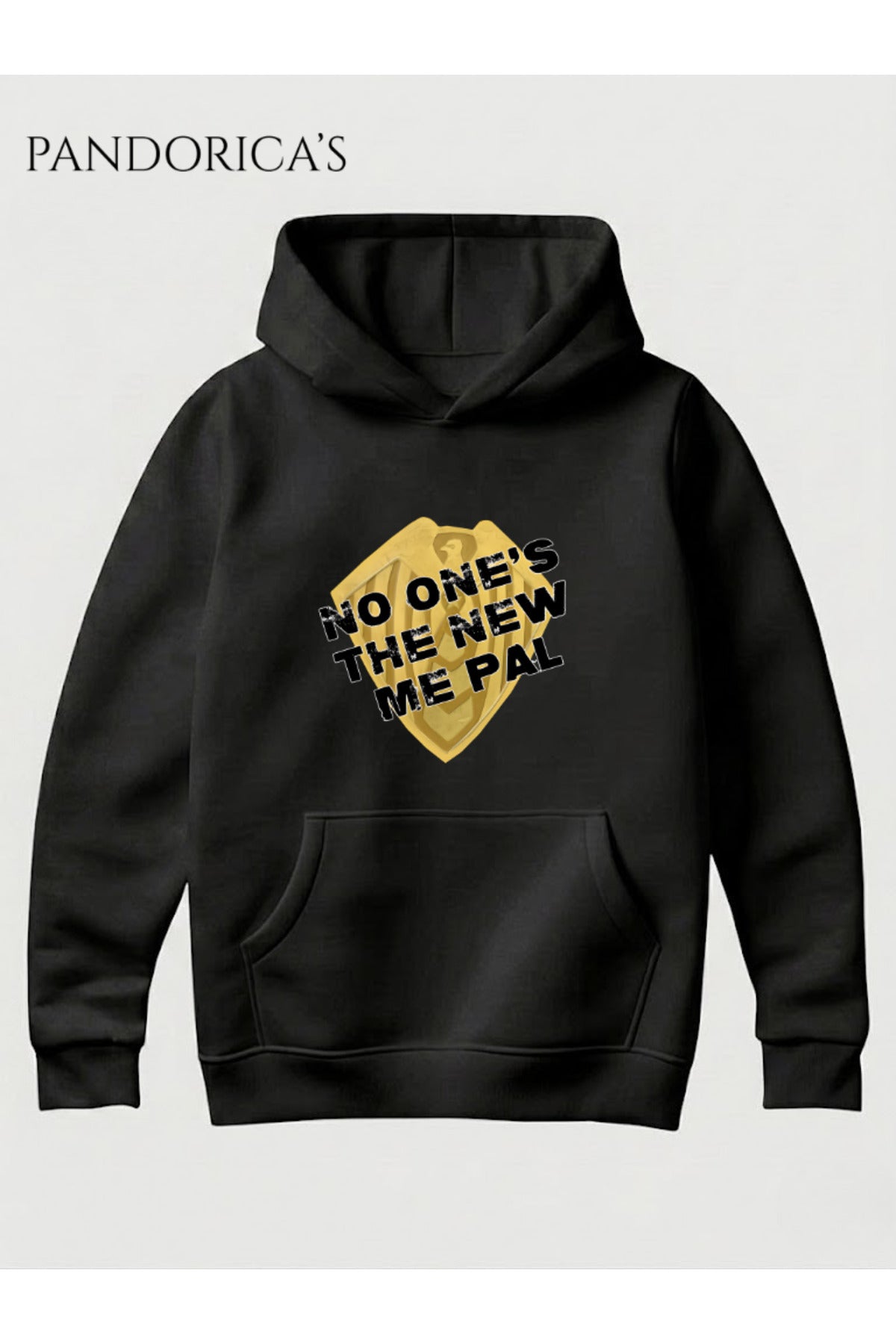 Siyah The Boys Soldier Boy Tasarımı "No One's Is The New Me Pal" İkonik Replik Yazılı Baskılı Unisex Kapüşonlu Pamuklu Sweatshirt Hoodie - 285