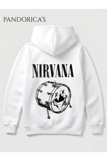NIRVANA Tasarımı Yazılı SIRT Baskılı Unisex Kapüşonlu Pamuklu Sweatshirt Kanguru Cep Hoodie