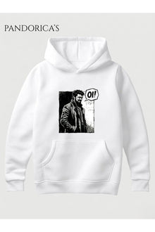 The Boys Billy Butcher Tasarımı "Oİ" Yazılı Baskılı Unisex Kapüşonlu Pamuklu Sweatshirt Hoodie