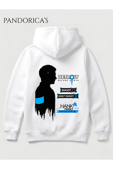 DETROIT: BECOME HUMAN Özel Tasarımı "CONNAR" Temalı Yazılı SIRT Baskılı Unisex Kapüşonlu Pamuklu Sweatshirt Hoodie