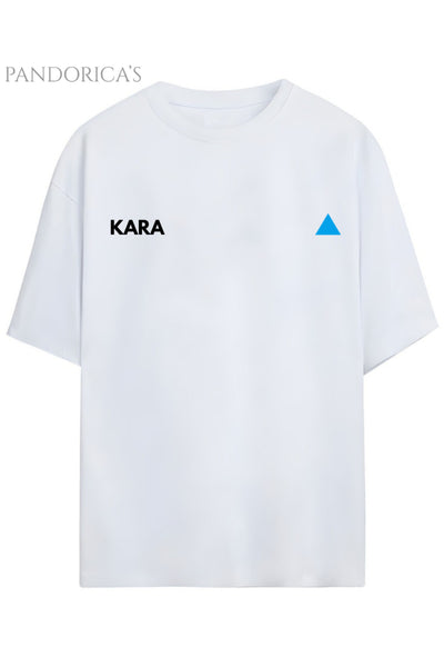 Detroit:Become Human Tasarım Serisi KARA AX400 Yazılı Baskılı Pamuklu Unisex Tişört