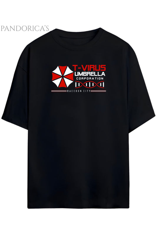 Pandorica's Resident Evil T-virus Tasarimi Sırt ve Ense Baskılı Unisex Pamuklu T-shirt