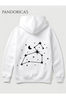 Aslan Burcu Zodiac Takımyıldız Sırt Ve Göğüs Baskılı Kapüşonlu Pamuklu Sweatshirt – Leo (Hoodie)