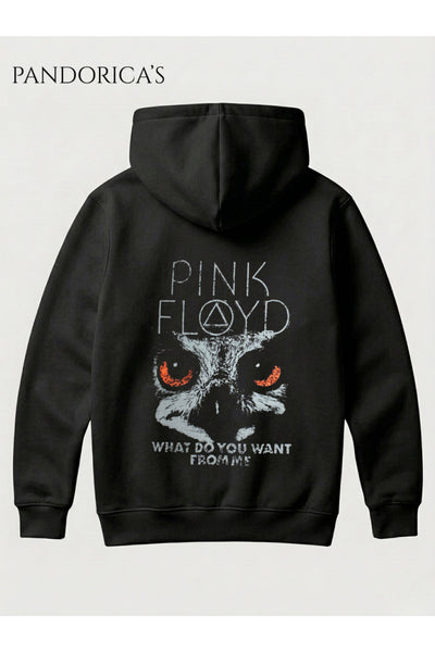 PINK FLOYD Tasarımı Yazılı Sırt Baskılı Unisex Kapüşonlu Sweatshirt Pamuklu Hoodie