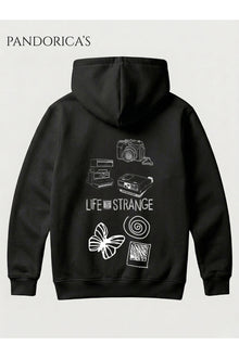 LIFE IS STRANGE İKONİK SEMBOLLER Tasarımı Yazılı SIRT Baskılı Unisex Kapüşonlu Pamuklu Sweatshirt Hoodie