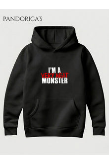 DEXTER Tasarımı " I'M A NEAT MONSTER " İkonik Replik Yazılı Baskılı Unisex Kapüşonlu Pamuklu Sweatshirt Hoodie
