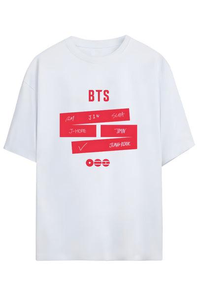 BTS K-Pop Baskılı Yazılı Relaxed Kalıp PamukluUnisex Tişört