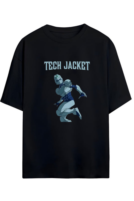 INVINCIBLE TECH JACKET BASKILI YAZILI PAMUKLU RELAXED KALIP UNISEX TİŞÖRT