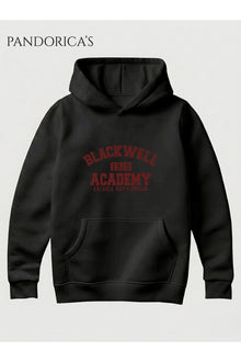 LIFE IS STRANGE Tasarımı "BLACKWELL ACADEMY ARCADIA BAY" Yazılı Baskılı Unisex Kapüşonlu Pamuklu Sweatshirt Hoodie