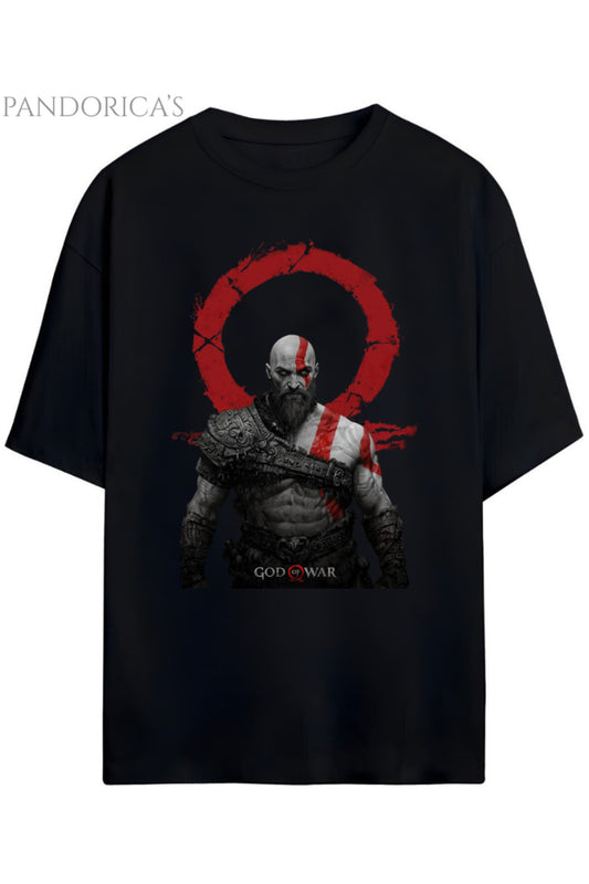 GOD OF WAR Tasarım Serisi KRATOS Baskılı Unisex Pamuklu Relaxed Kalıp Gamer T-shirt