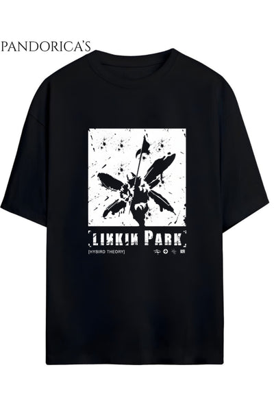 Linkin Park "HYBRID THEORY" Albüm Tasarimi Yazılı Baskılı Unisex Pamuklu T-shirt