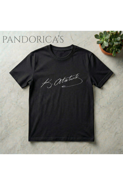 Pandorica's Mustafa Kemal ATATÜRK Tasarımı İmzalı Baskılı Unisex Pamuklu T-shirt