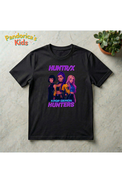 Pandorica's Kpop İblis Avcıları (Demon Hunters) Tasarımı Pamuklu Unisex Çocuk T-shirt